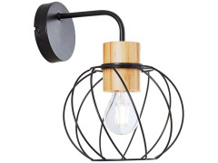APPLIQUE MALLOW E27 METAL NOIR/BAMBOU INSPIRE