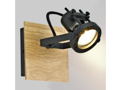 SPOT PATERE TECHNIC GU10 NOIR/BOIS INSPIRE