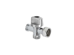 ROBINET D ARRET WC A VANNE EN T 3 VOIES  12/17CHROME