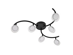 PLAFONNIER 6 SPOTS LOOB LED NOIR INSPIRE