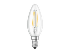 AMPOULE LED FLAMME LISSE VERRE E14 40W 470 LM CLAIRE BLC CHAUD OSRAM
