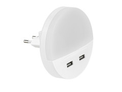 VEILLEUSE TERPI SUR PRISE 2USB 5LM BLANC 9CM
