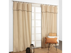 RIDEAU KLERVIE NATUREL 135X260CM NATUREL NOIR