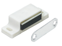 LOQUETEAU MAGNETIQUE 4-5KG METAL PLASTIQUE BLANC BLISTER 10
