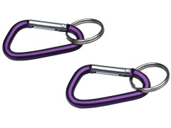 LOT 2 MOUSQUETONS + ANNEAU ALUMINIUM D5-6MM SUKI