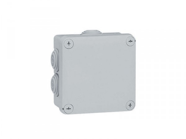 BOITE DE DERIVATION PLEXO ETANCHE CARRE 100X100X55MM GRIS