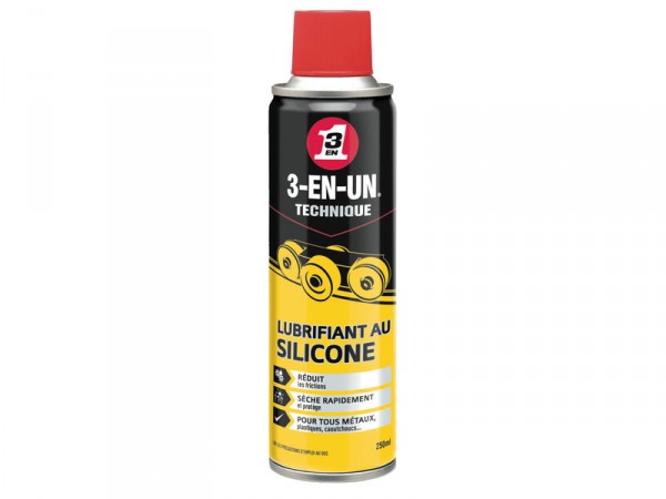 LUBRIFIANT SILICONE AEROSOL 250ML 3 EN 1 TECHNIQUE