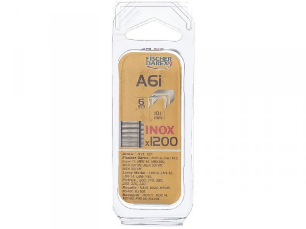 AGRAFE INOX A6MM - BLISTER 1200