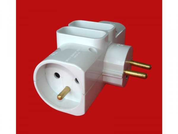 MULTIPRISE QUADRIPLITE 2X16A + 2X6A LATERAL BLANC
