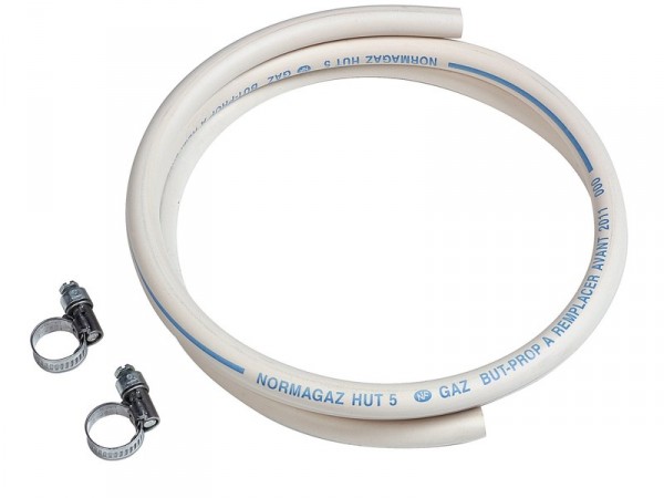 TUBE BUTANE/PROPANE + 2 COLLIERS 1 METRE VALIDITE 5 ANS