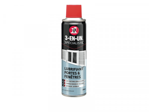 LUBRIFIANT PORTES ET FENETRES AEROSOL 250ML 3EN1 TECHNIQUE