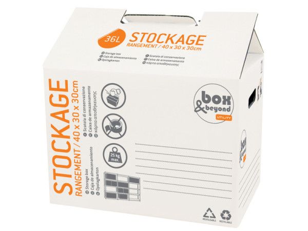 CARTON DE STOCKAGE BLANC 36 LITRES