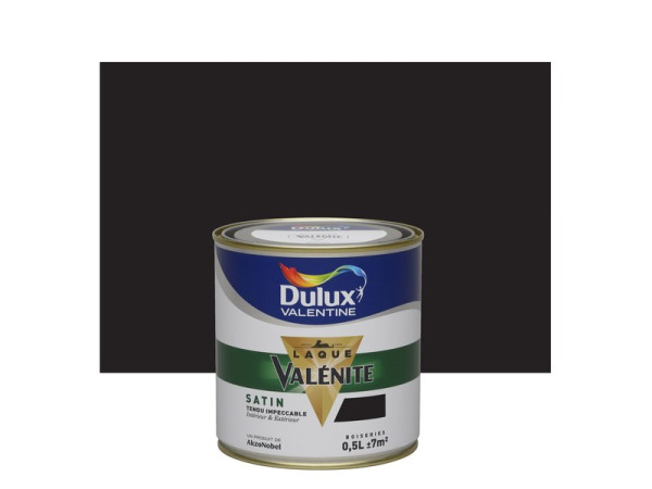 LAQUE VALENITE NOIR DULUX VALENTINE SATIN 0.5L