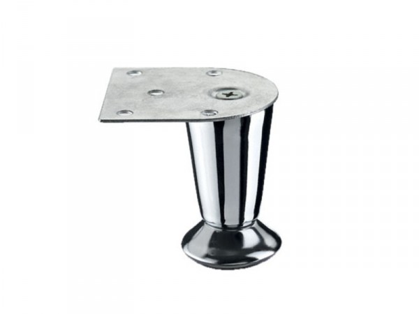 PIED DE MEUBLE CONIQUE ACIER CHROME H70