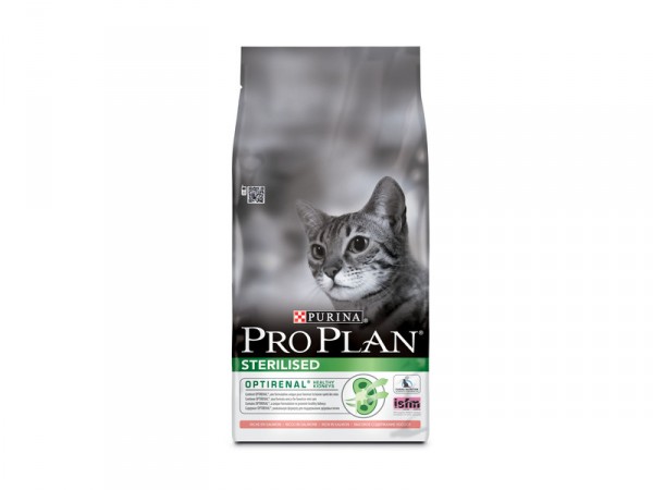 CROQUETTE CHAT STERILISE PRO PLAN ADULTE OPTIRENAL RICHE SAUMON 10KG