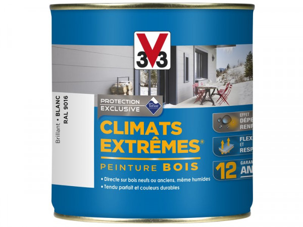 PEINTURE BOIS CLIMATS EXTREMES BLANC BRILLANT 0L5