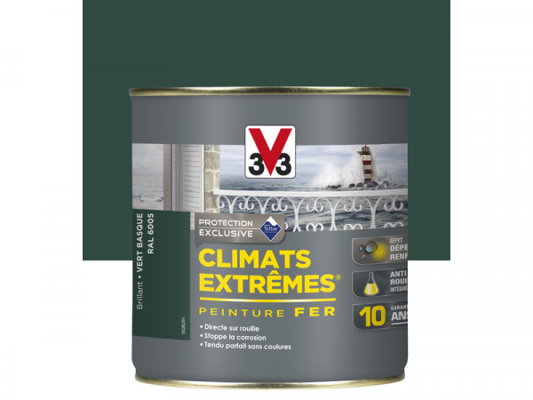 PEINTURE FER VERT BASQUE BRILLANT CLIMATS EXTREMES 500ML