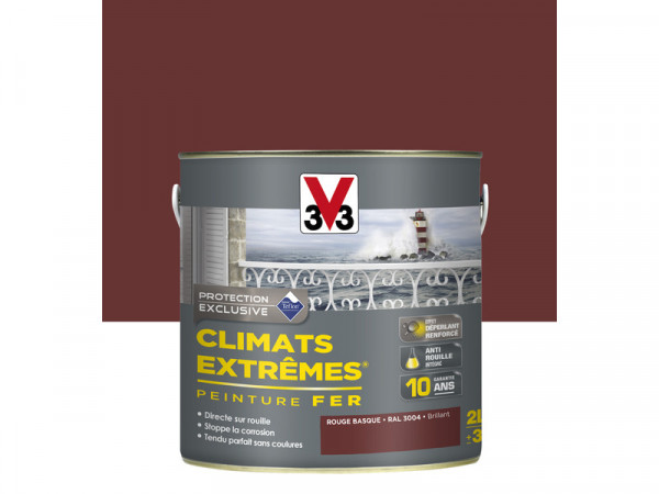 PEINTURE FER ROUGE BASQUE BRILLANT CLIMATS EXTREMES 2L
