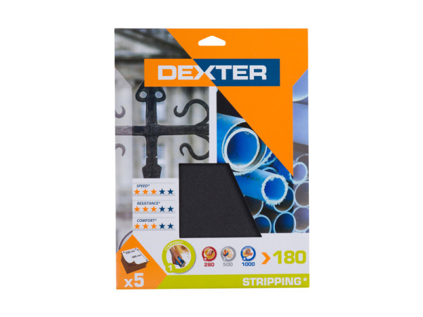 ABRASIF METAL 230X280 GRAIN 180 DEXTER 5 PCS