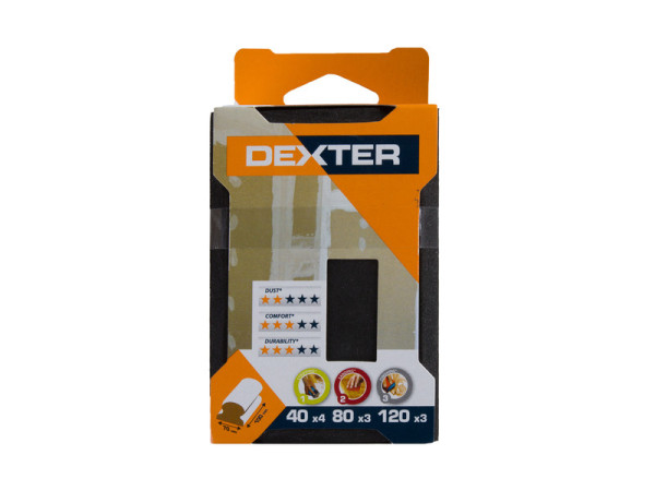 BLOC ABRASIF BOIS 100X70 GRAIN ASSORTIS DEXTER 1 0PCS