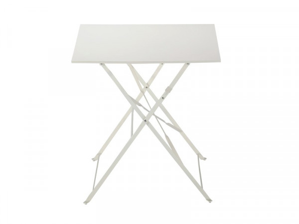 TABLE PLIANTE FLORA ACIER BLANC 70X70 CM