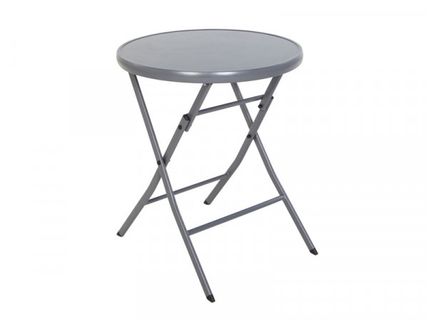 TABLE PLIANTE  EMYS ACIER GRIS DIAMETRE 60 CM