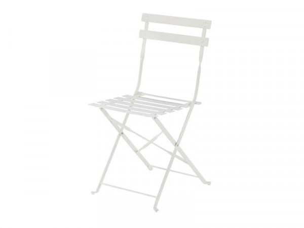 CHAISE PLIANTE FLORA ACIER BLANC