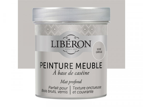 PEINTURE MEUBLES ET OBJETS CASEINE LIBERON GRIS SOIE GREGE 0,5L