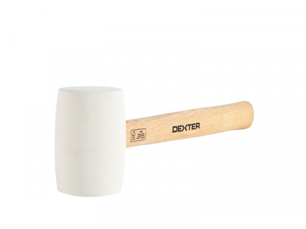 MAILLET CAOUTCHOUC BLANC 60MM MANCHE BOIS DEXTER