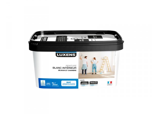 PEINTURE BLANC INTERIEUR SEJOUR ET CHAMBRE LUXENS MAT 5L