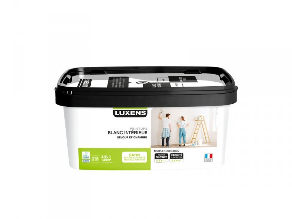 PEINTURE BLANC INTERIEUR SEJOUR ET CHAMBRE LUXENS SATIN 2.5L