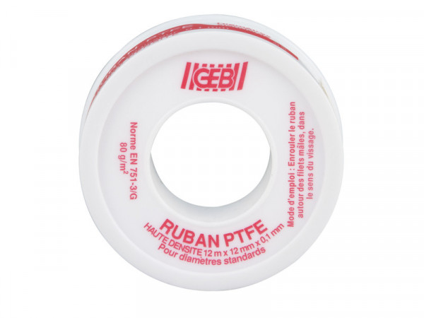RUBAN TEFLON HAUTE DENSITE  0.075MM 12MMX12M