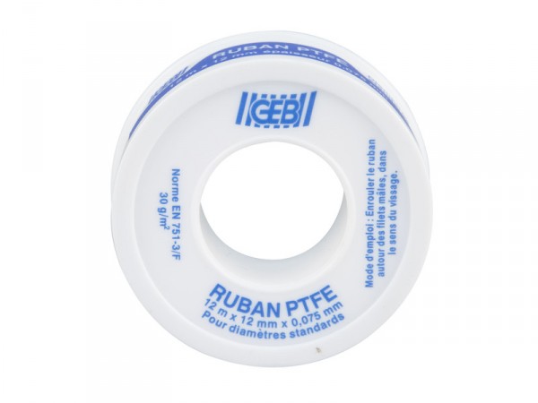 RUBAN TEFLON EP 0.075MM 12MMX12M