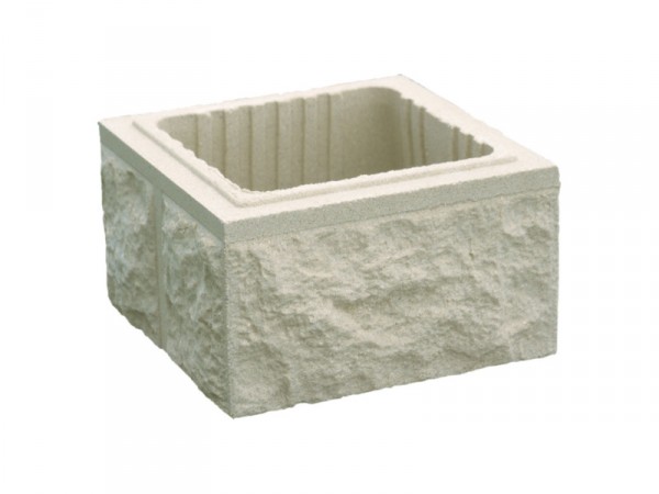 ELÉMENT DE PILIER CLASSIQUE TAILLÉ BOSSELÉ BLC H.16.7 X L.30 XP.30 CM
