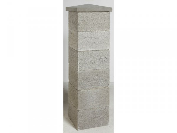 ELÉMENT DE PILIER CLASSIQUE À ENDUIRE GRIS,  H.19 X L.26 X P.26 CM