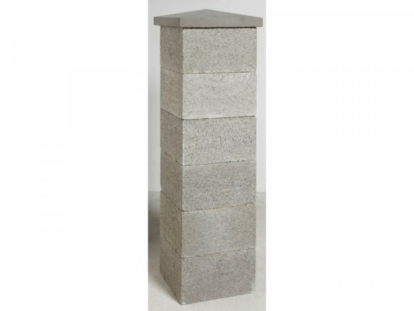 ELÉMENT DE PILIER TRADITION À ENDUIRE GRIS,  H.19 X L.38 X P.38 CM