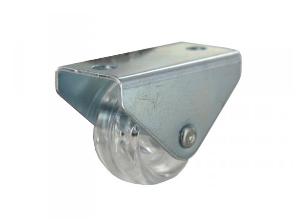 ROULETTE FIXE PLATINE TRANSPARENT PLASTIQUE DIAMETRE 30MM