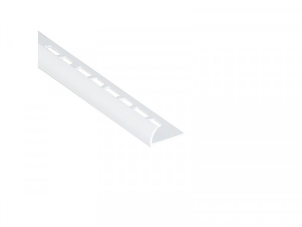 PROFIL 1/4 ROND ANGLE SORTANT PVC BLANC 8MM L2.5 STANDERS