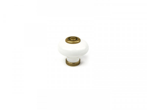 BOUTON PORCELAINE VIEUX LAITON DIAMETREV31MM LOT DE 4 PIECES