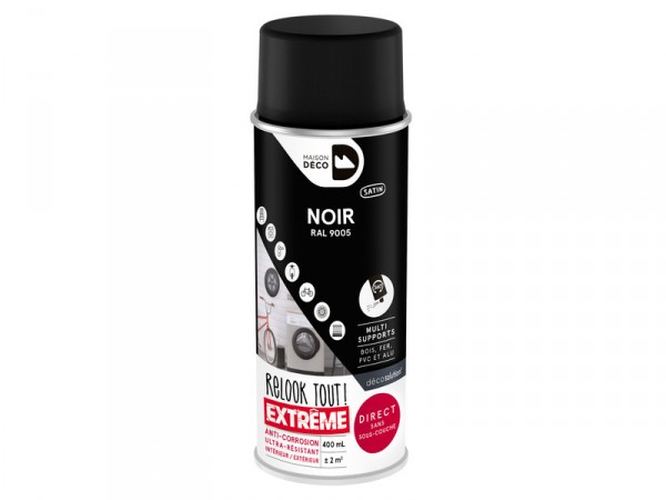 PEINTURE AEROSOL NOIR SATIN 0.400L RELOOK TOUT EXTREME 0.400L