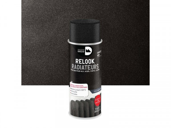 PEINTURE AEROSOL RELOOK RADIATEUR QUARTZ NOIR SATINE 0.4L