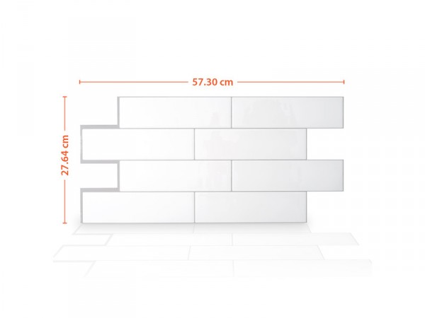 CREDENCE ADHESIVE  OSLO XL BLANC 57X29
