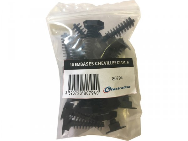 EMBASE CHEVILLE LARGE 9 NOIR LOT DE 10