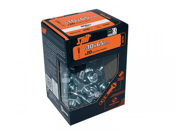 GOUJON BAGUE 10X65 ACIER LOT20