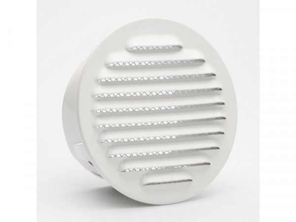 GRILLE AERATION 120 ALU BLANC  + MOUSTIQUAIRE
