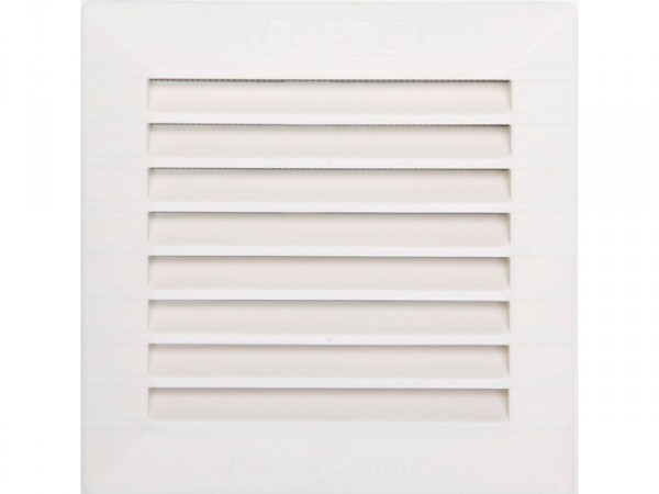 GRILLE AERATION CLIPSER  135X135MM ABS + MOUSTIQUAIRE