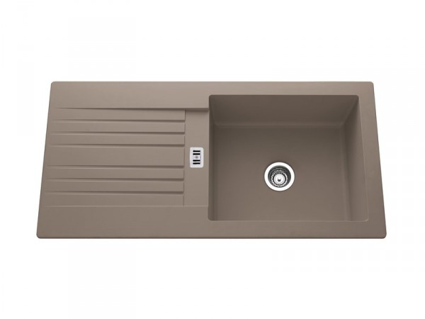 EVIER A ENCASTRER SOLO 1 GRD BAC +1 EGOUTTOIR L100XP50CM RESINE BETON