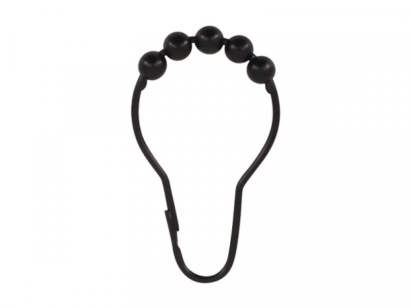 ANNEAU DE DOUCHE Mï¿½TAL LOT DE 12 NOIR
