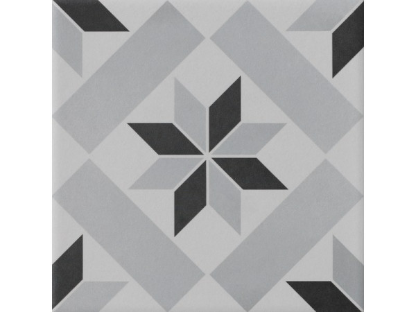 CARRELAGE SOL ET MUR PATRIMONY ETOILE 20X20 CM NOIR/BLANC 1,59M2