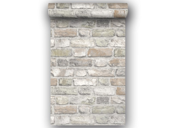 PAPIER PEINT VINYLE INTISSE BRIQUES VIEILLIES ORANGE